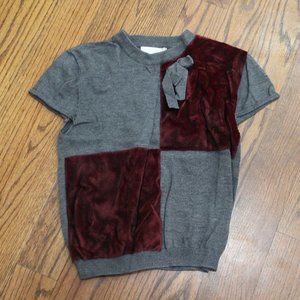 LIKE NEW GRAY & MAROON COLOR SWEATER SET SZ 16